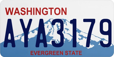 WA license plate AYA3179
