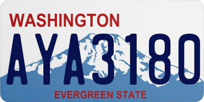 WA license plate AYA3180