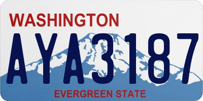 WA license plate AYA3187