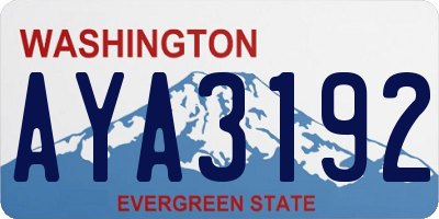 WA license plate AYA3192