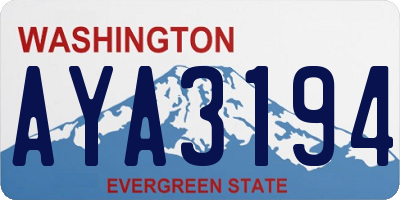 WA license plate AYA3194