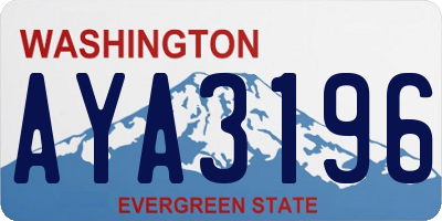 WA license plate AYA3196