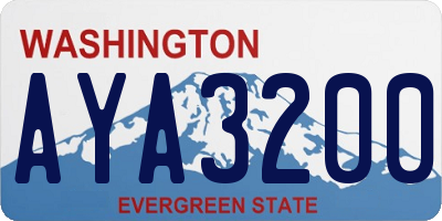 WA license plate AYA3200