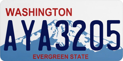 WA license plate AYA3205
