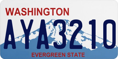 WA license plate AYA3210