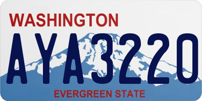 WA license plate AYA3220