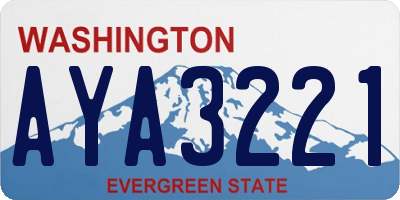 WA license plate AYA3221