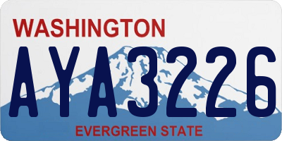 WA license plate AYA3226