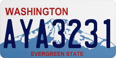 WA license plate AYA3231
