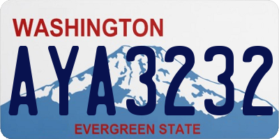 WA license plate AYA3232