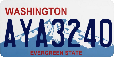 WA license plate AYA3240