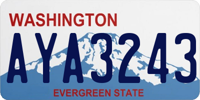 WA license plate AYA3243