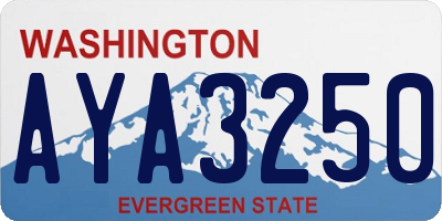 WA license plate AYA3250