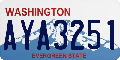 WA license plate AYA3251