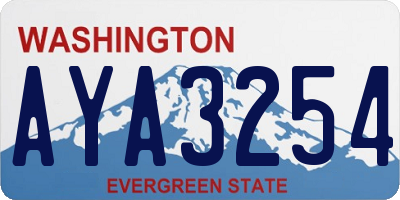 WA license plate AYA3254