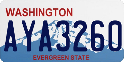 WA license plate AYA3260