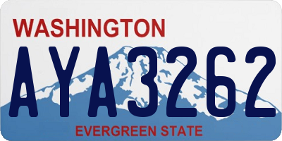 WA license plate AYA3262