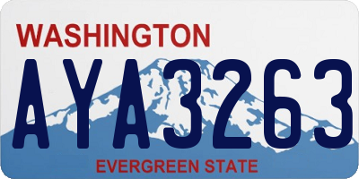 WA license plate AYA3263