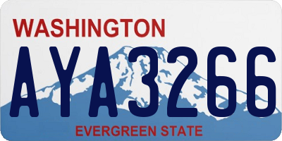 WA license plate AYA3266