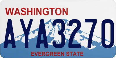 WA license plate AYA3270