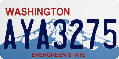 WA license plate AYA3275