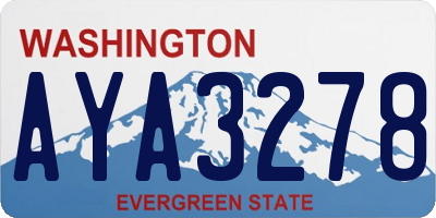 WA license plate AYA3278