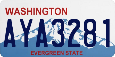WA license plate AYA3281