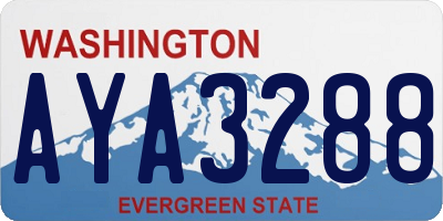WA license plate AYA3288