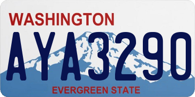 WA license plate AYA3290