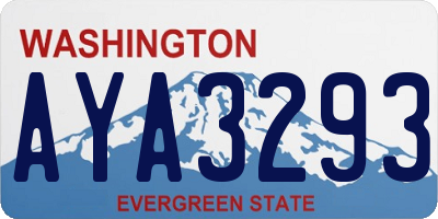 WA license plate AYA3293