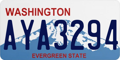 WA license plate AYA3294