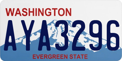WA license plate AYA3296