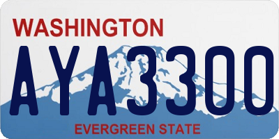 WA license plate AYA3300