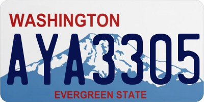 WA license plate AYA3305