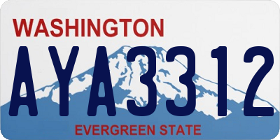 WA license plate AYA3312