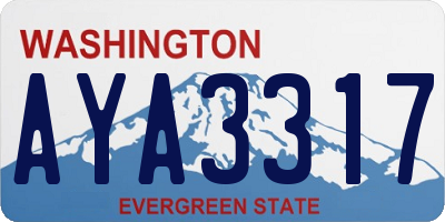 WA license plate AYA3317