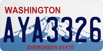 WA license plate AYA3326