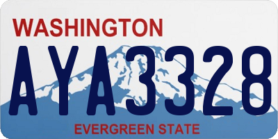 WA license plate AYA3328
