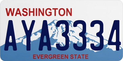 WA license plate AYA3334
