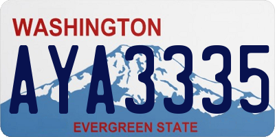 WA license plate AYA3335