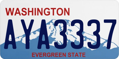 WA license plate AYA3337