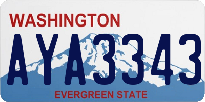 WA license plate AYA3343