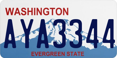 WA license plate AYA3344