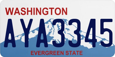 WA license plate AYA3345