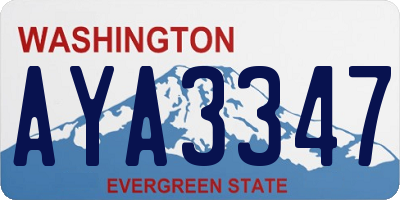 WA license plate AYA3347
