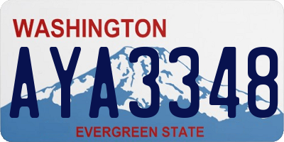 WA license plate AYA3348