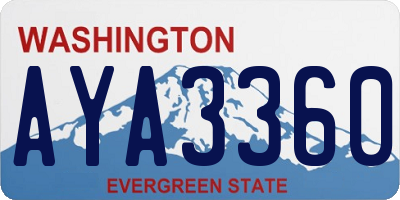 WA license plate AYA3360