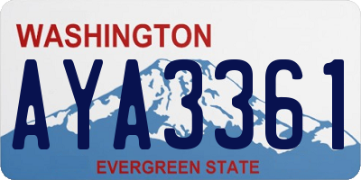 WA license plate AYA3361