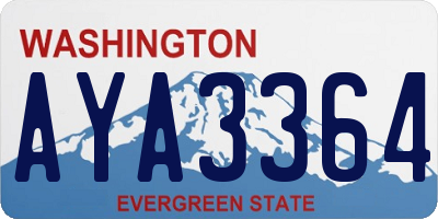 WA license plate AYA3364