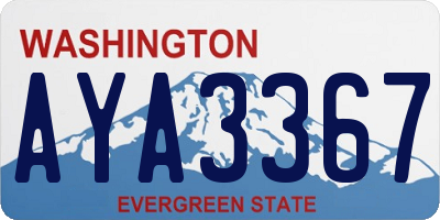 WA license plate AYA3367